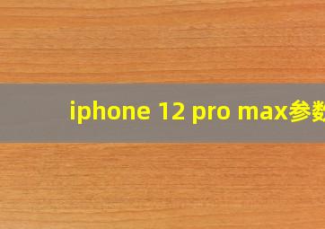 iphone 12 pro max参数